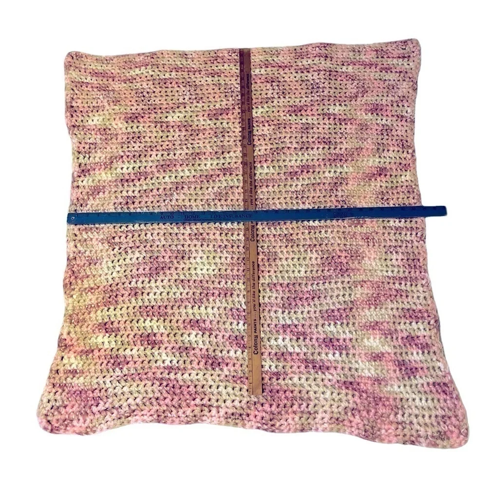 Hand Crochet Afghan/Throw/Baby Blanket Pink/White/Cream 38” x 34”